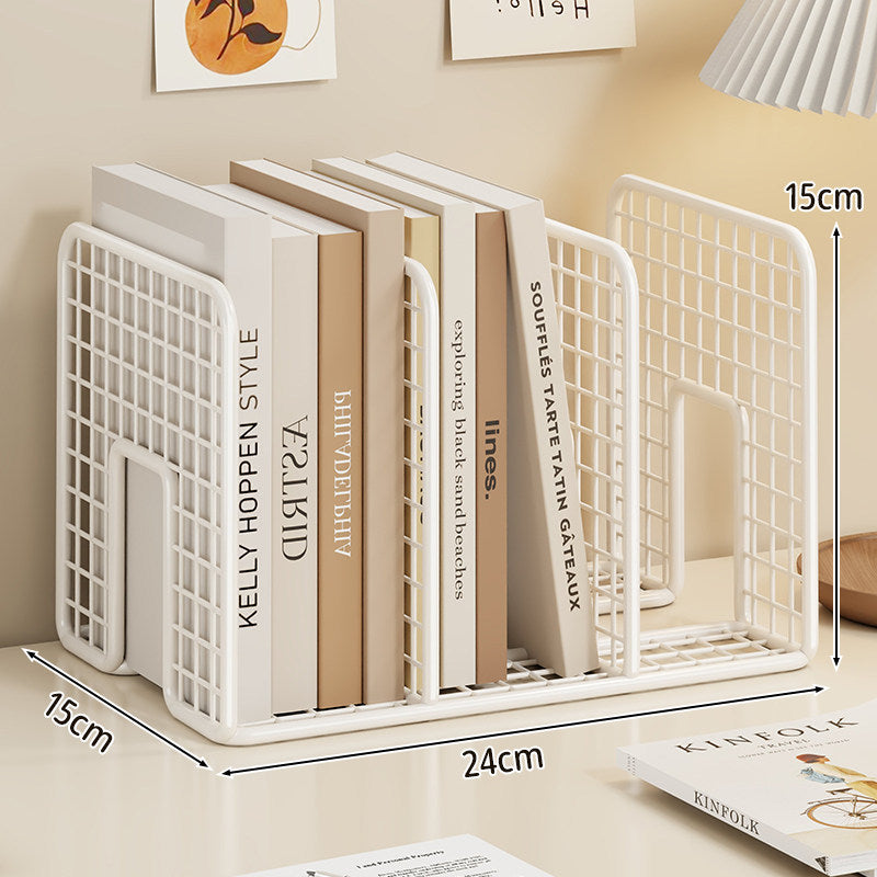 Mesh Metall Schreibtisch Buchorganisator mit verstellbaren Fächern und rutschfester Basis