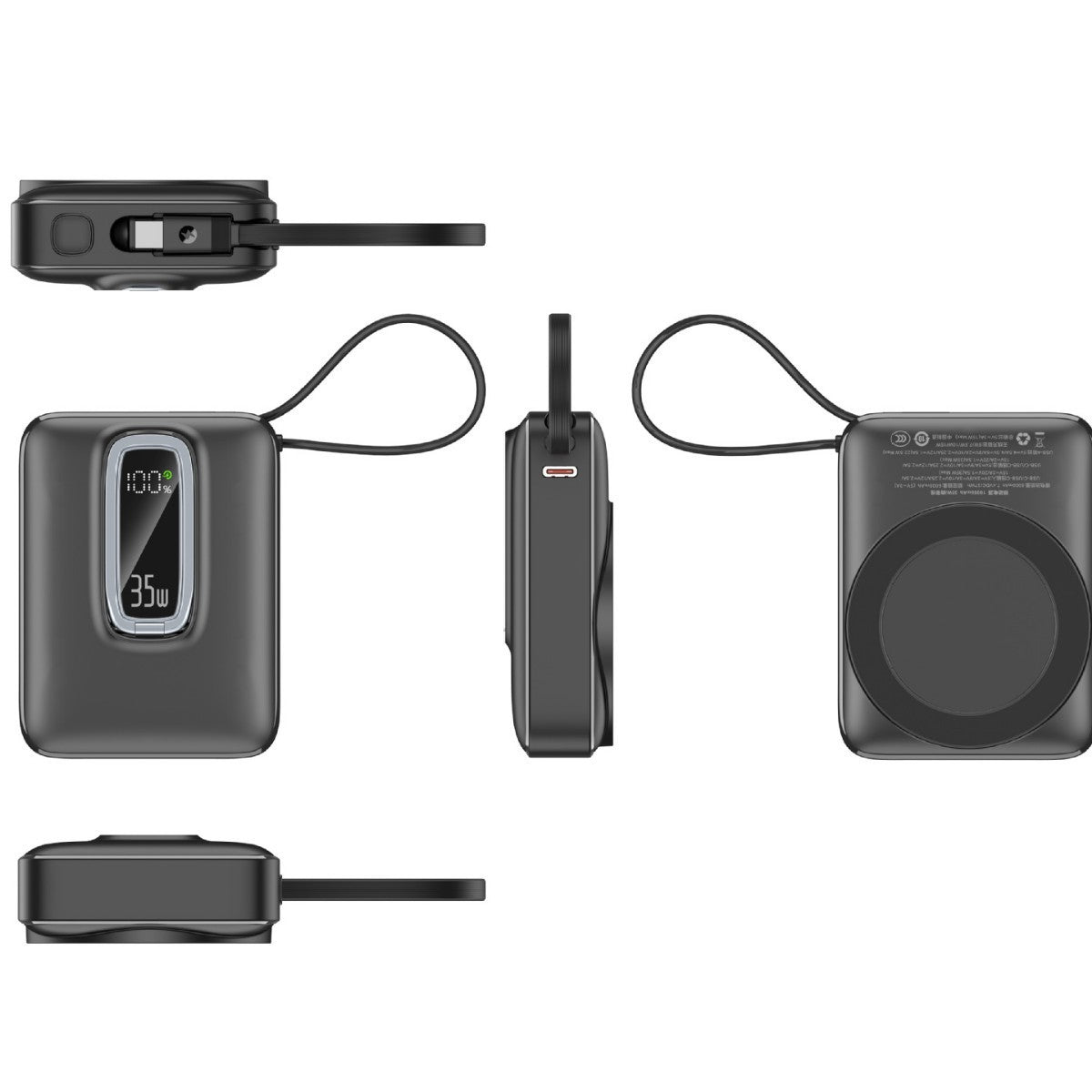 Tragbare Powerbank mit Innovativer Wireless-Ladefunktion und Digitalem Ladeindikator Brehn