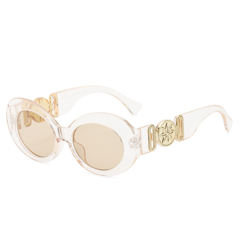 Damen modische Sonnenbrille mit auffälligen goldenen Akzenten Brehn