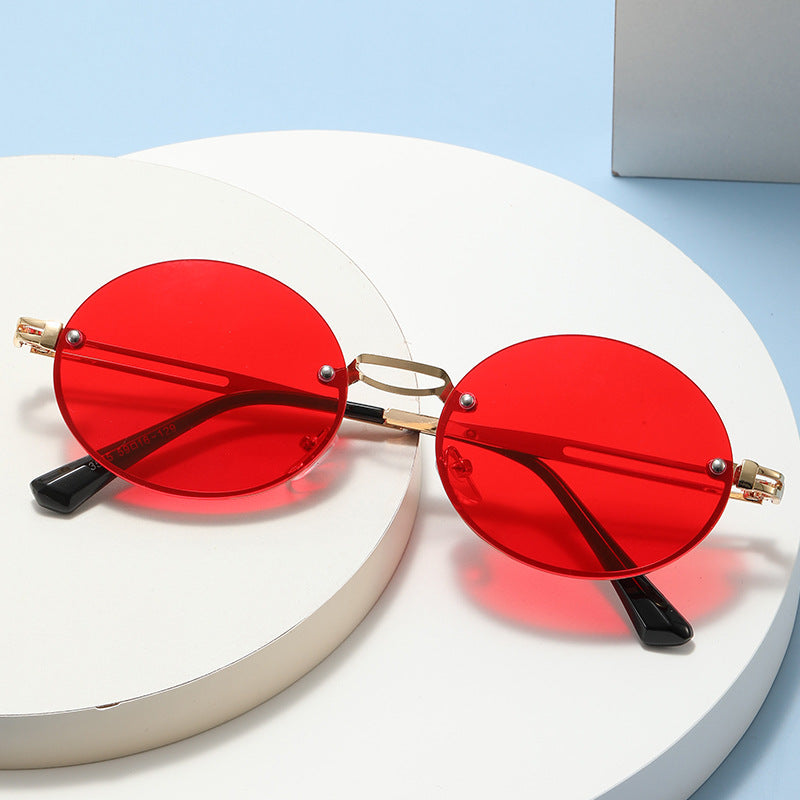 Damen runde Sonnenbrille mit feinem Metallrahmen Brehn