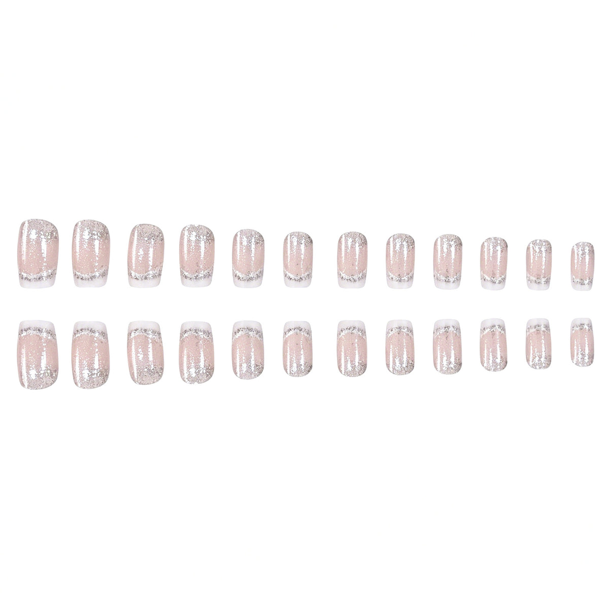 Glitzernde French Tip Acryl-Nagelerweiterungen Brehn