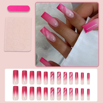 Kunstnagelset mit eleganten Ombre- und Glitzerakzenten Brehn