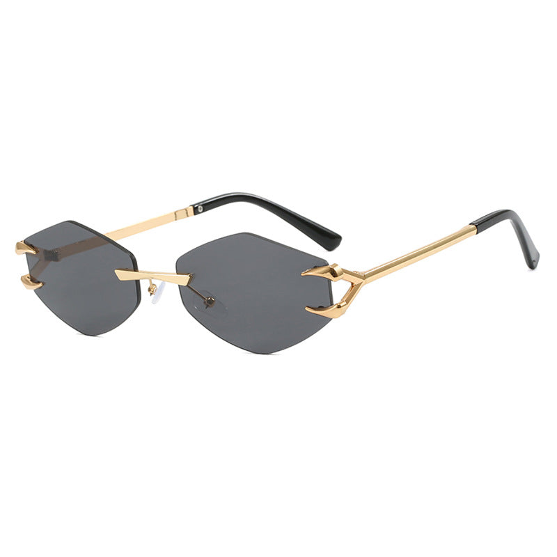 Damen extravagante hexagonale Sonnenbrille mit innovativem Rahmen und UV-Schutz Brehn