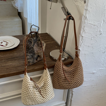 Trendige Netztasche mit Lederakzenten Brehn