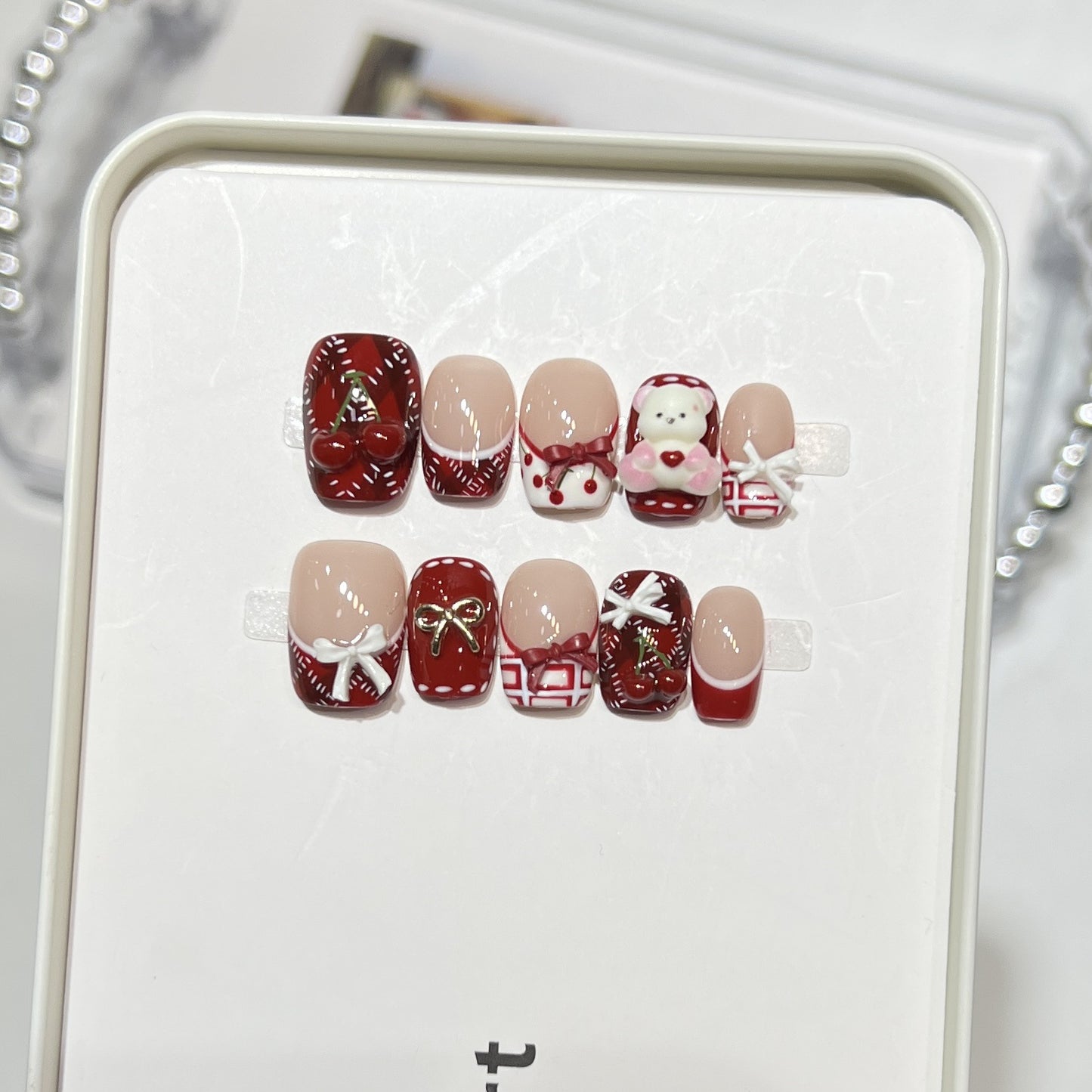 Verspielt Dessert-Themen Press-On Nagelkunst Set Brehn