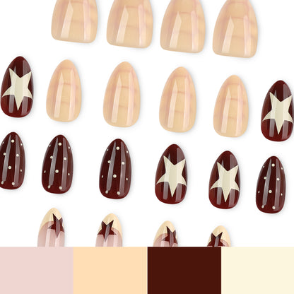 Kunstvolle Nagelkunst mit geometrischem Muster und festlichem Design Brehn