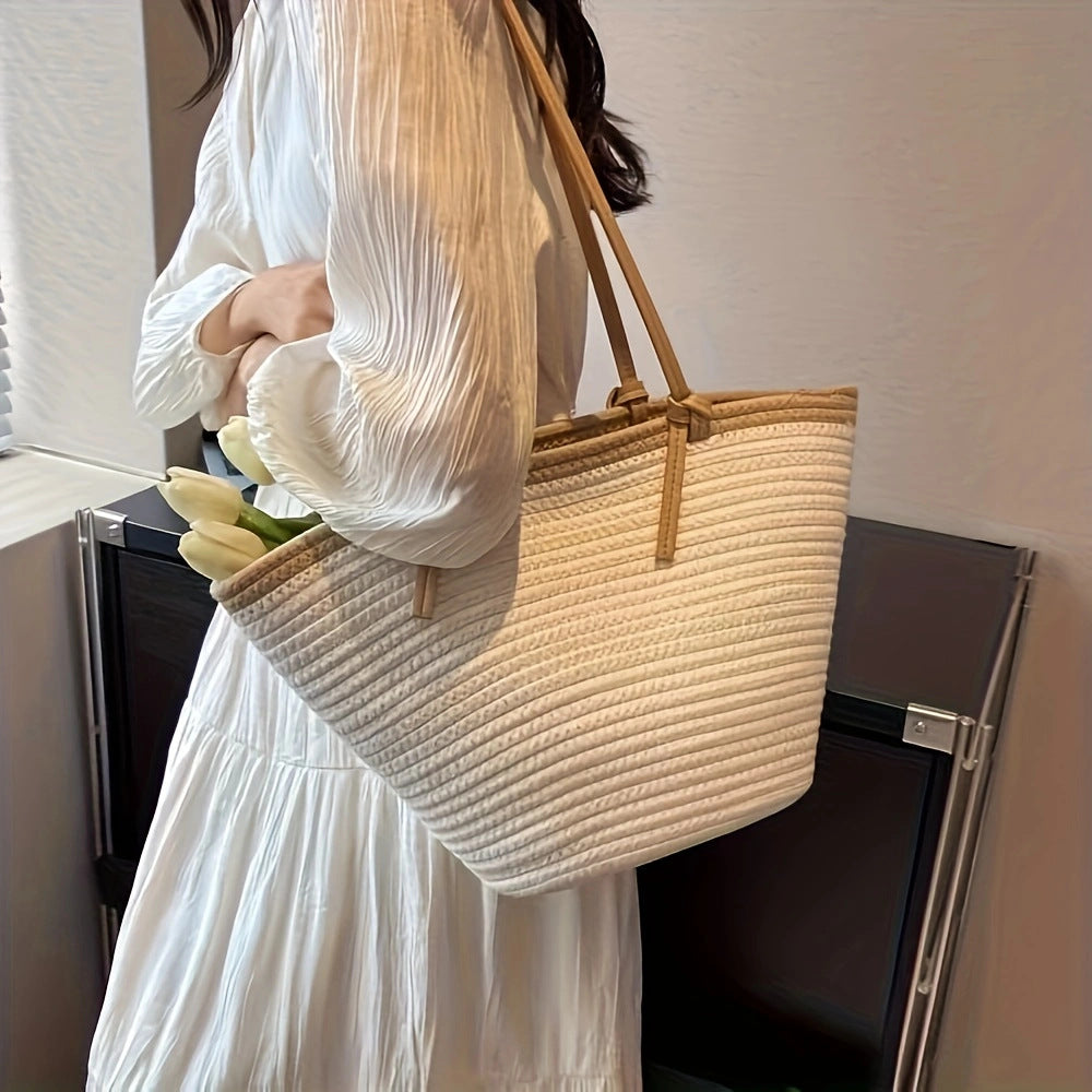 Strandtasche mit Geflochtener Struktur Brehn