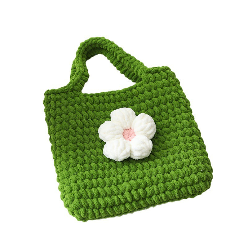 Handgefertigte Baumwolltasche mit Blumenapplikation Brehn