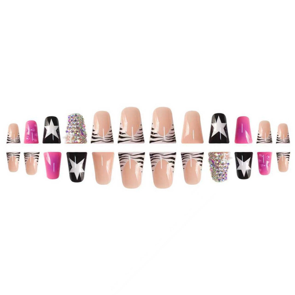 Kreatives Kunstvolles Press-On Nagelset Brehn