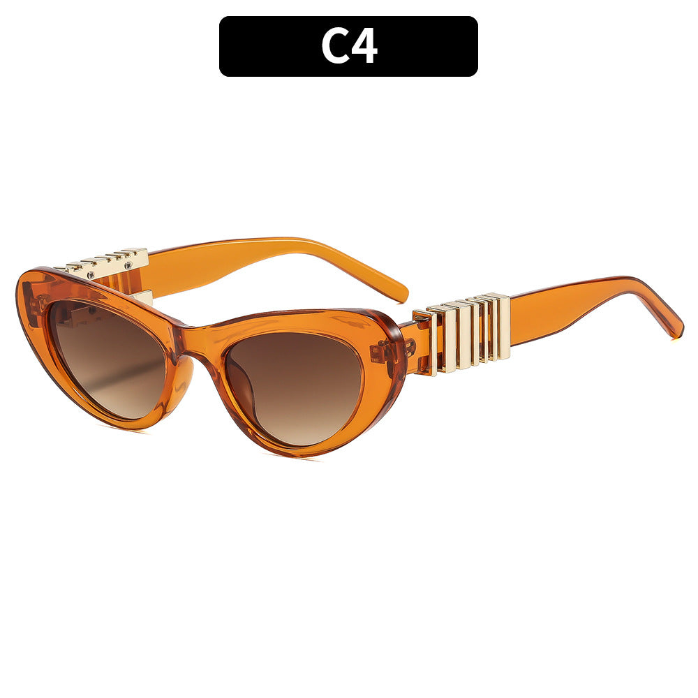 Damen Designer-Sonnenbrille mit luxuriösem Metallrahmen und stilvollen Verzierungen Brehn