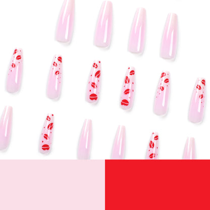 Kunstvolle Stiletto-Nägel mit Lippenmotiven Brehn