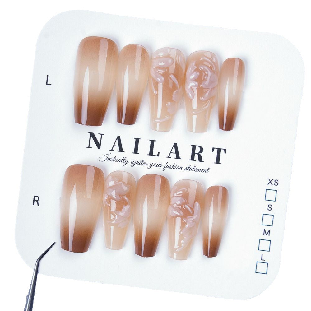 Floral Ombre Press-On Nagelset Brehn