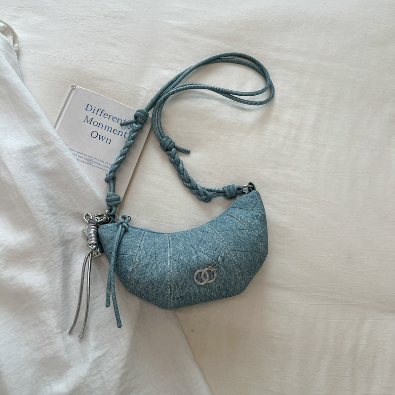 Gepolsterte Denim Umhängetasche