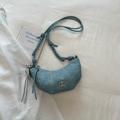 Gepolsterte Denim Umhängetasche