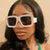 Damen modische Sonnenbrille mit eckigem Design und schickem Muster Brehn