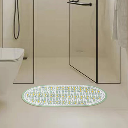 Ovaler rutschfester Vinyl-Fußmatte mit feinem Mosaik-Print und wasserabweisender Oberfläche Brehn