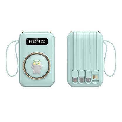 Lustige Powerbank mit Integrierten Ladekabeln Brehn