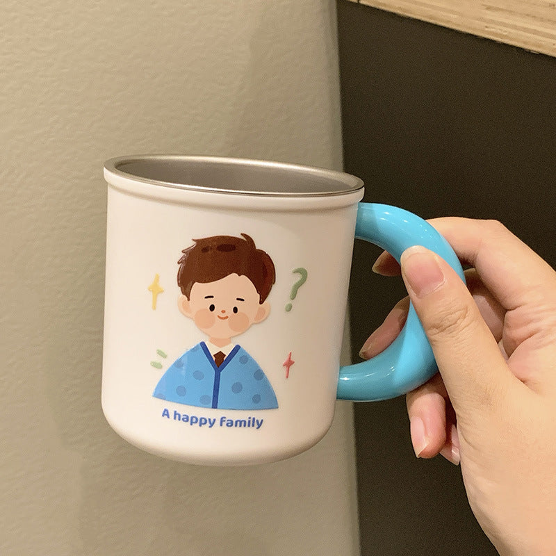 Edelstahlkeramiktasse mit Fröhlichem Familienmotiv Brehn