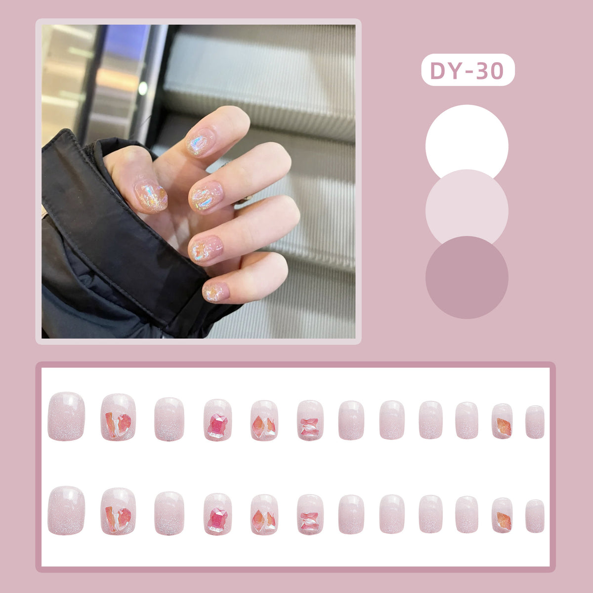 Funkelnd Glitzernd Press-On Nagelset Brehn