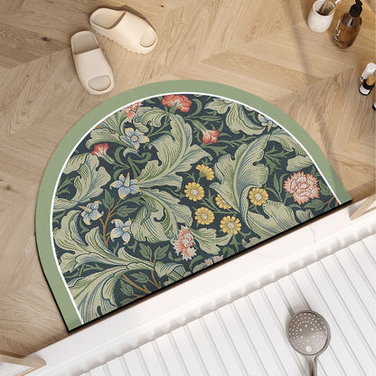 Vintage-inspirierten floral Halbmond-Badmatte