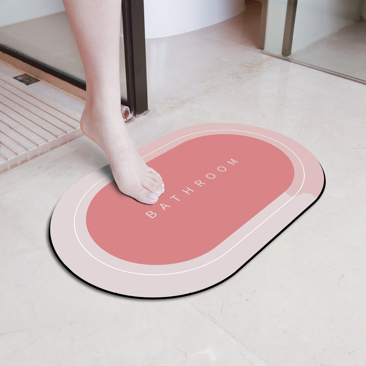 Elegante Florale Badezimmermatte Brehn