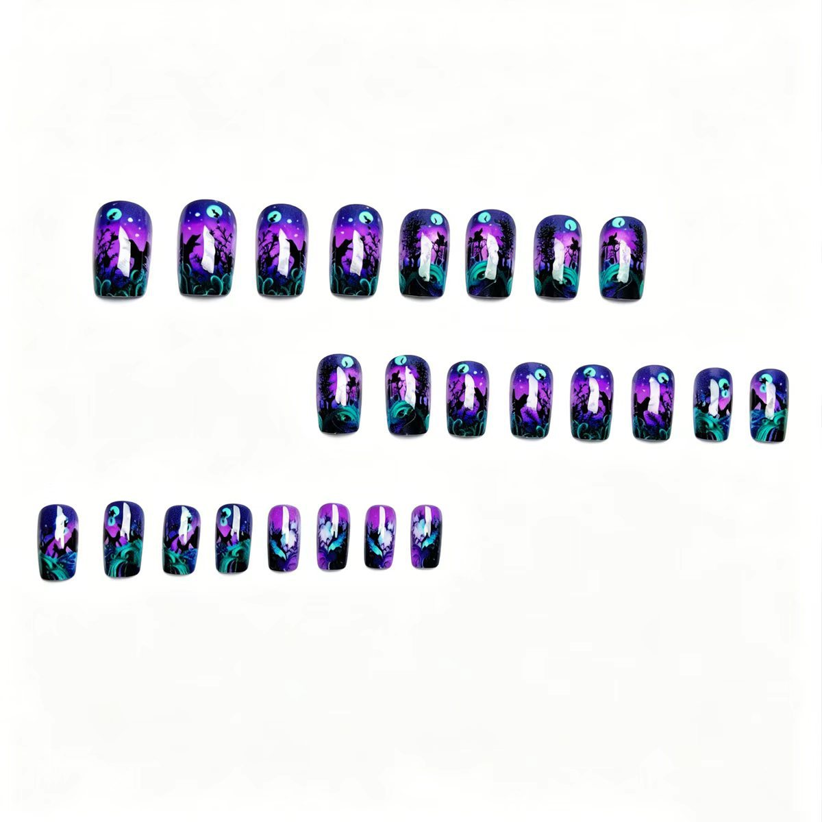 Kunstnageldesign mit Schmetterling und Nachtmotiv Brehn
