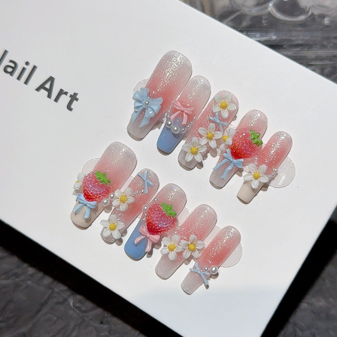Charmantes 3D Blumen Druck-Nagelkunst-Set
