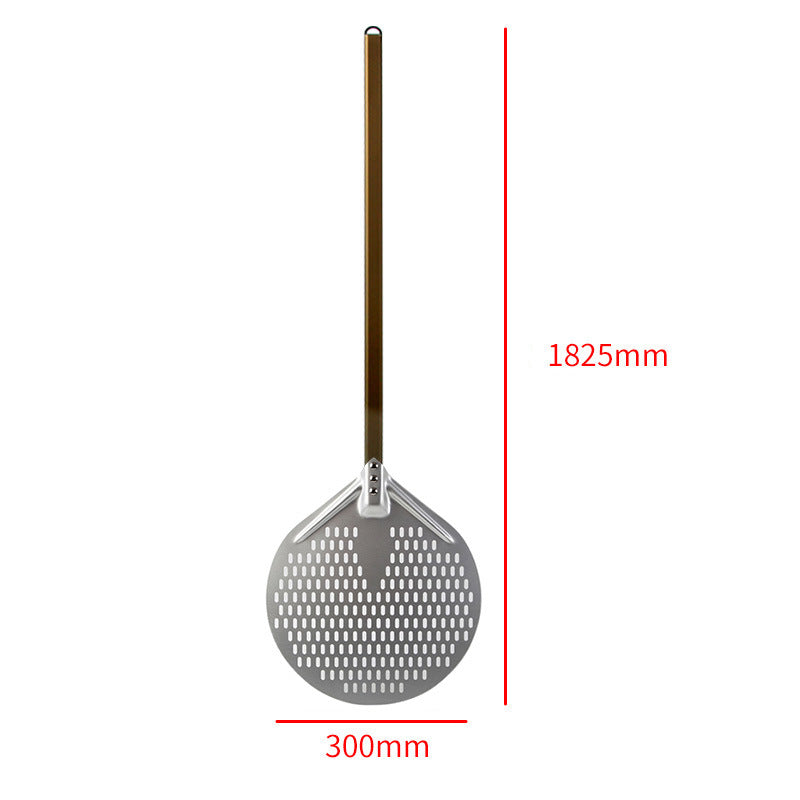 langer Holzgriff runde Aluminium-Pizzaschaufel mit verstärktem Hals Brehn
