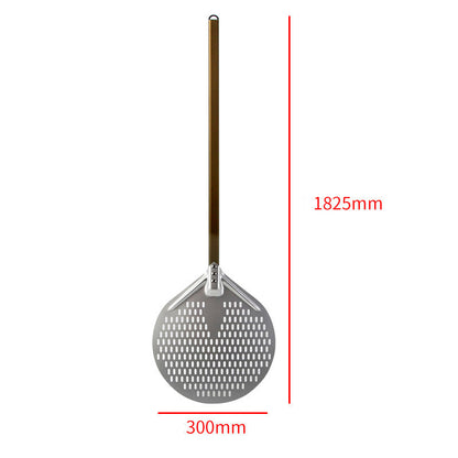 langer Holzgriff runde Aluminium-Pizzaschaufel mit verstärktem Hals Brehn