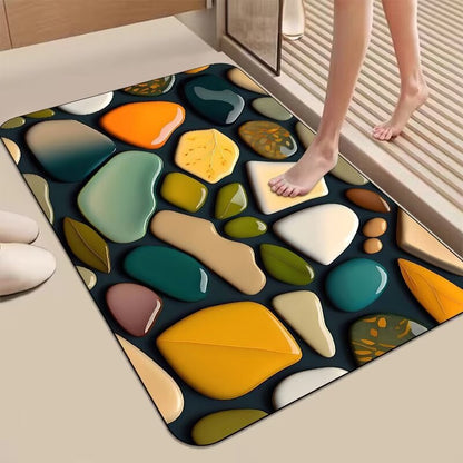 Dekorativer 3D Kieselstein-Design Badematte Brehn