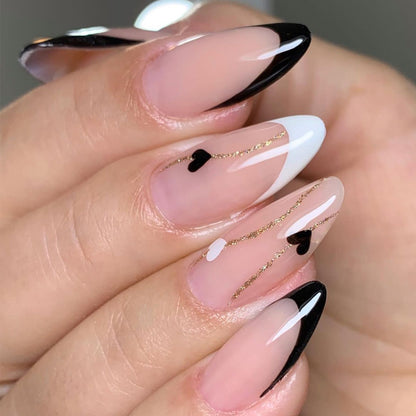 Elegante Stiletto Press-On Nagelkunst mit Strass-Akzenten Brehn