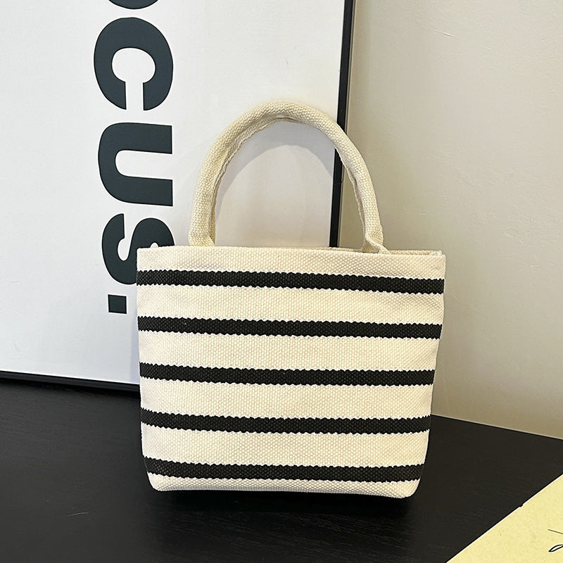 WoGestreifte Canvas Tote Bag Brehn