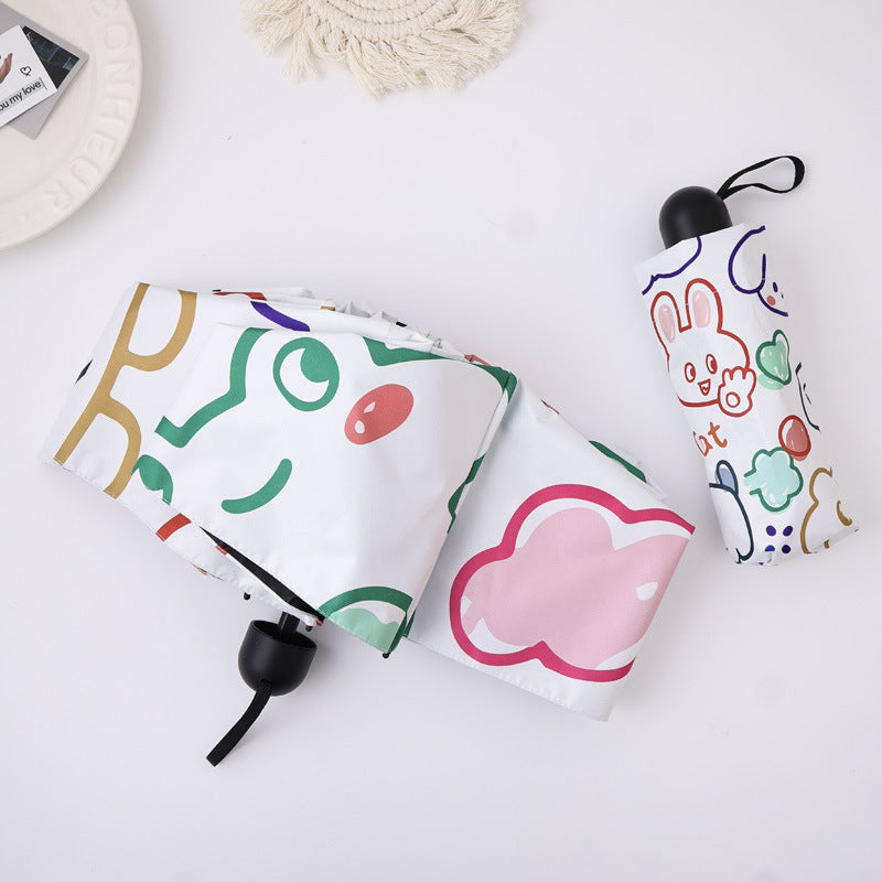 Damen kreativer Faltregenschirm mit bunten Motiven Brehn
