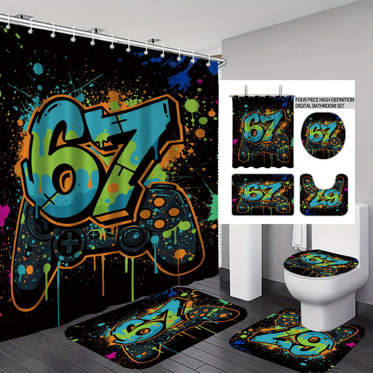 Buntes Dessert-Themen Badezimmer Set Brehn