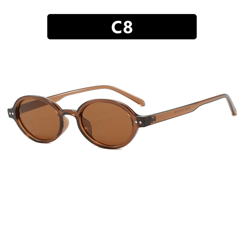 Damen modische ovalförmige Sonnenbrille mit ausgefallenem Rahmen Brehn