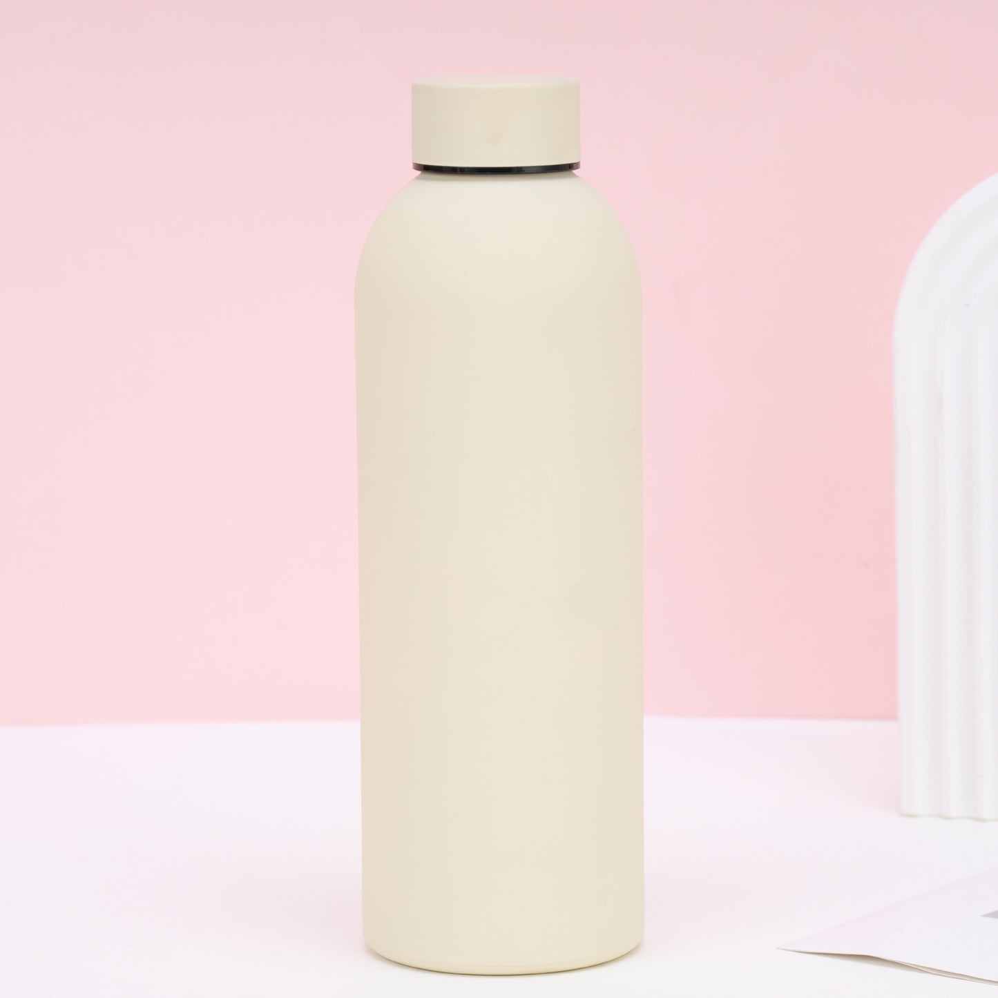 Unisex nan vakuumisolierte Edelstahl-Trinkflasche mit Soft-Touch Oberfläche und auslaufsicherem Schraubverschluss Brehn