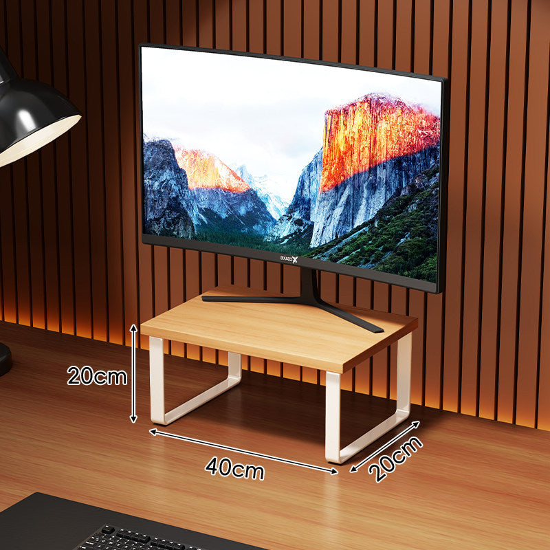 Erhöhter Holzoberfläche Metall Monitorständer mit Unterlage-Regal