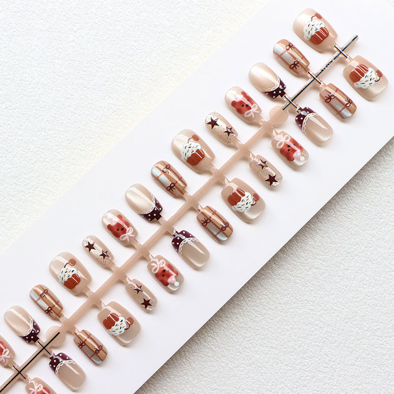 Verspieltes Cupcake-Thema Press-On Nagelkunst Set Brehn