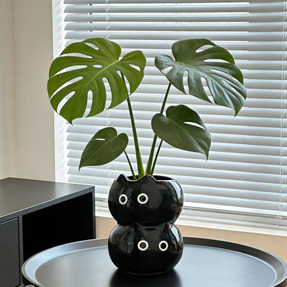 Keramischer Katzenblumentopf