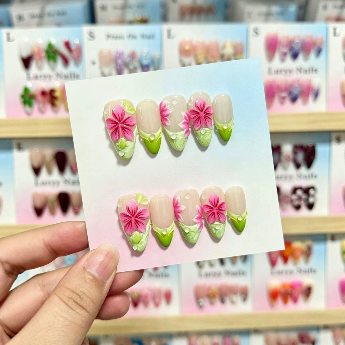 3D Floral Design Press-On Nagelkunst Set