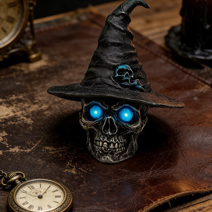 Dekorative Totenkopf mit Hexenhut Brehn