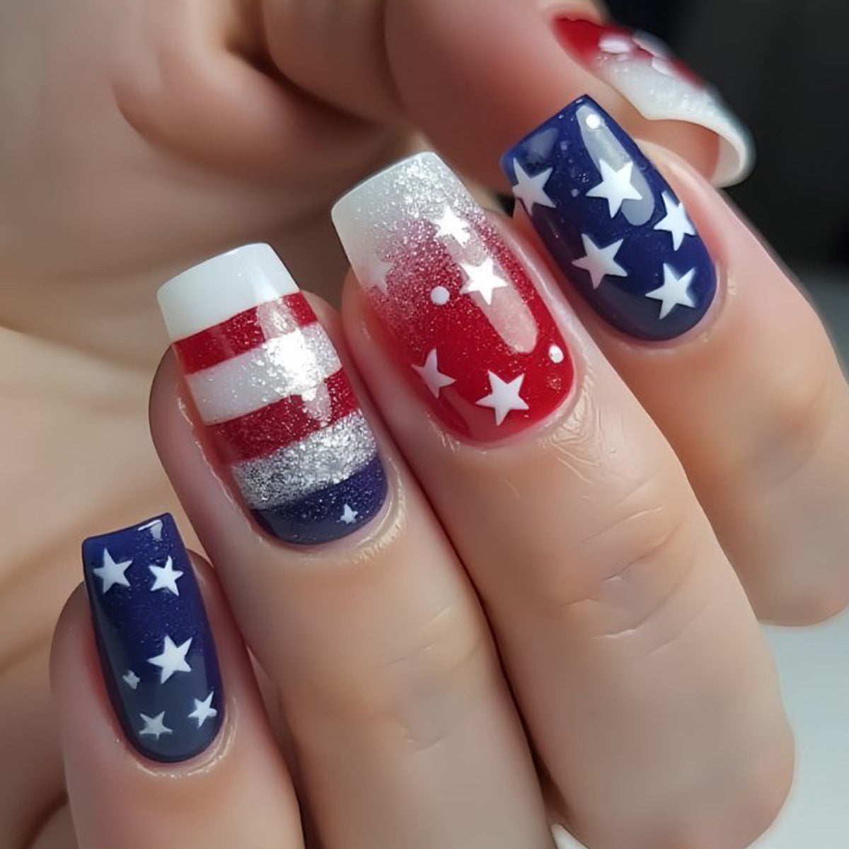 Patriotische Nagelkunst Dekorationen Brehn