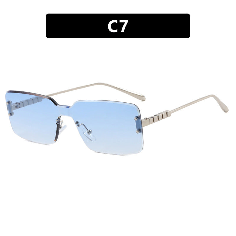 Damen moderne rechteckige Sonnenbrille mit stilvollem Metallrahmen Brehn