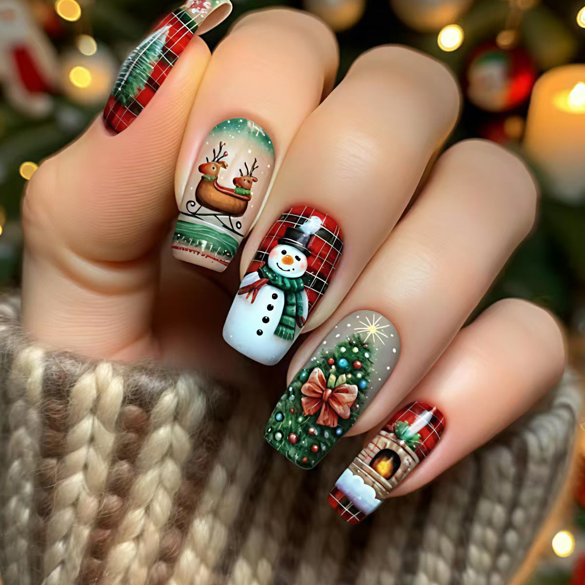 Kreative Weihnachtskunstnägel Im Festlichen Design Brehn