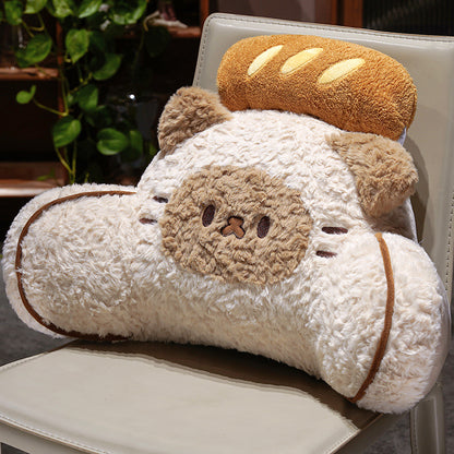 Ergonomisches Lendenkissen aus Plüsch mit Memory-Foam und niedlichem Bärenmotiv