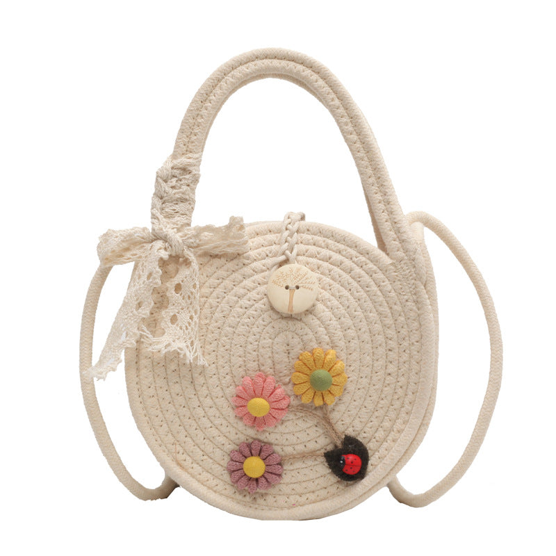 Handgewebte Blumenakzent Schultertasche