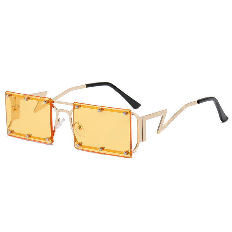 Damen extravagante Oversized-Sonnenbrille mit geometrischem Rahmen Brehn