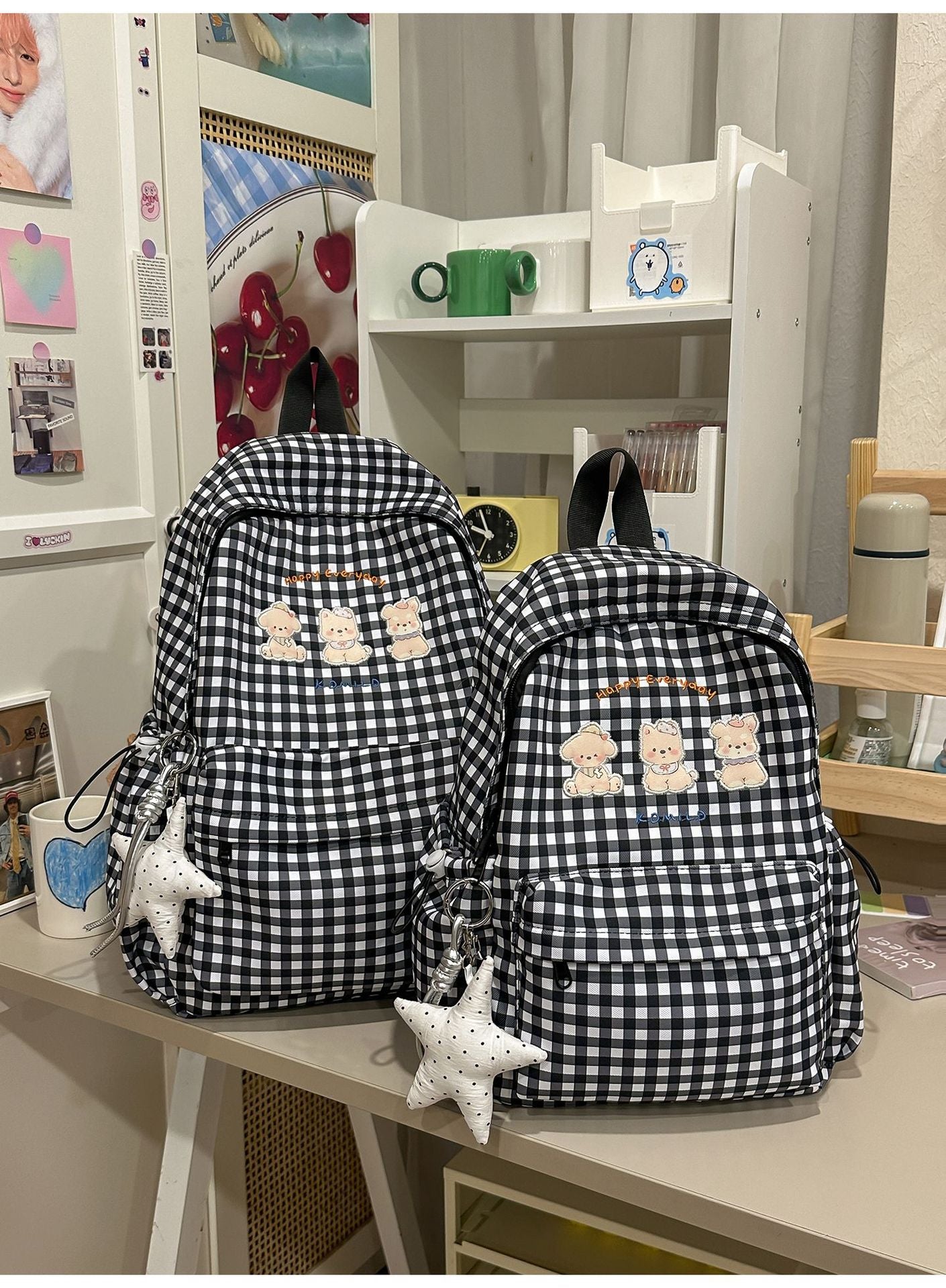 Niedlicher kariert gemusterter Rucksack