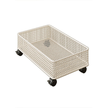 Niedrigprofil rechteckiger Metallgitter-Unterbett-Aufbewahrungskorb mit verstärktem Gitter und Stapel-Design