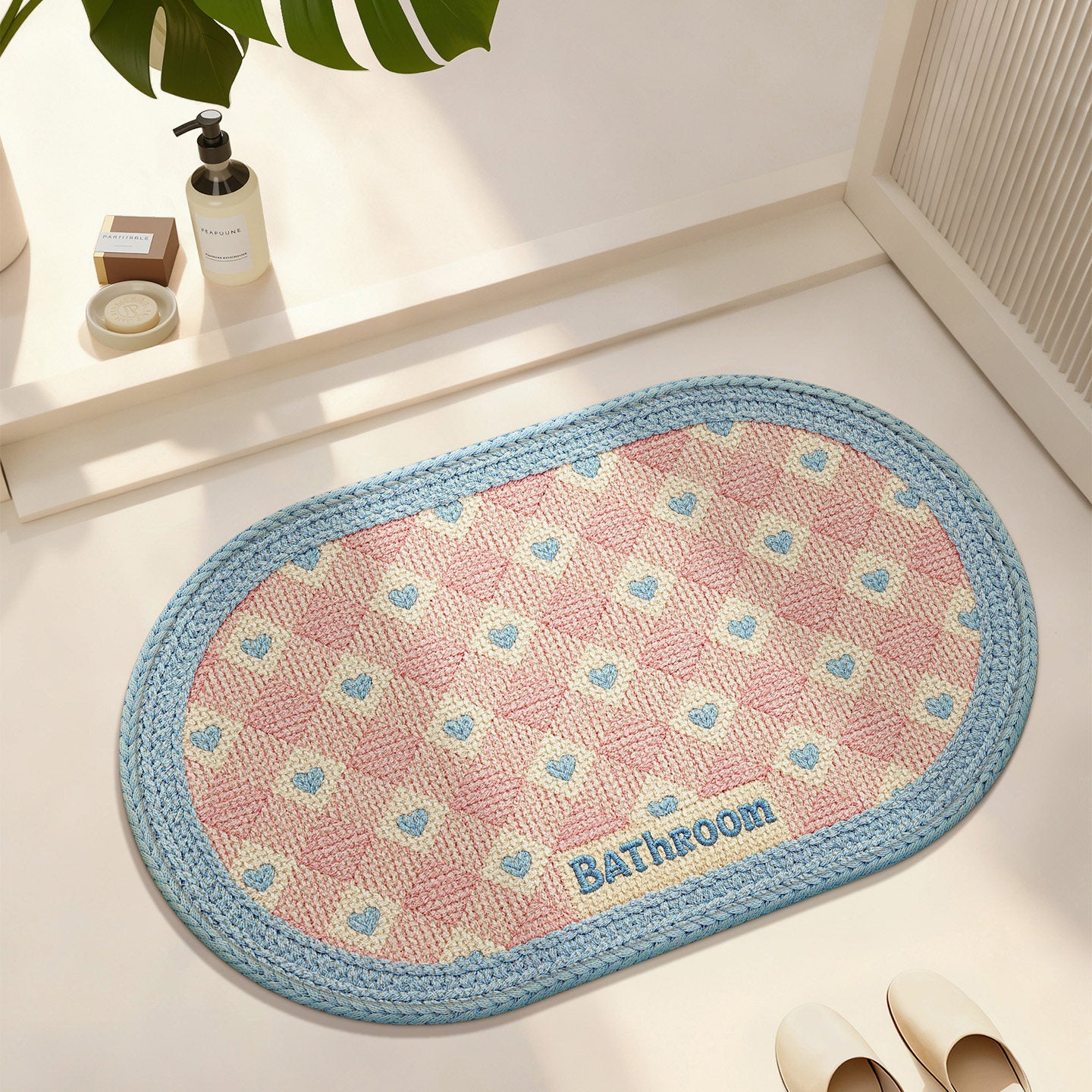 Herz-Muster Badezimmermatte Brehn